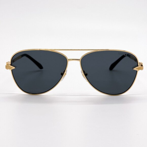 NEW VE2283 1002/87 VERSACE GOLD GREY AVIATOR SUNGLASSES VERSACE VE2283 100287 - Picture 1 of 10